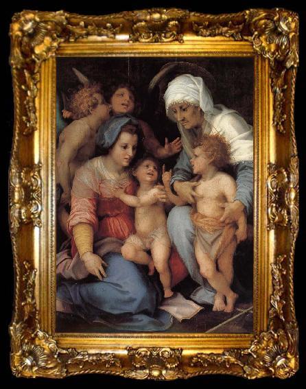 framed  Andrea del Sarto The Virgin and Child with Saint Elizabeth. St. John childhood. Two angels, ta009-2